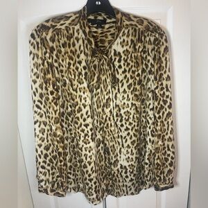 J. Crew Leopard Print Blouse - Brown and Cream